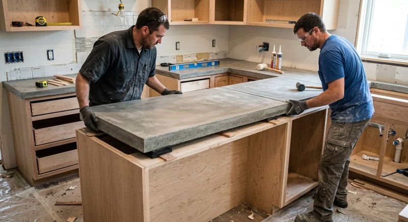 Cement Counter Installation in Marin County, CA