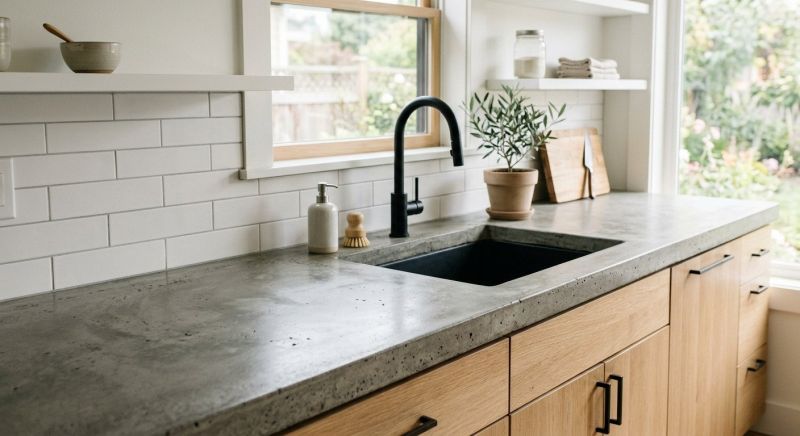 Cement Counter Installation in Sonoma County, CA