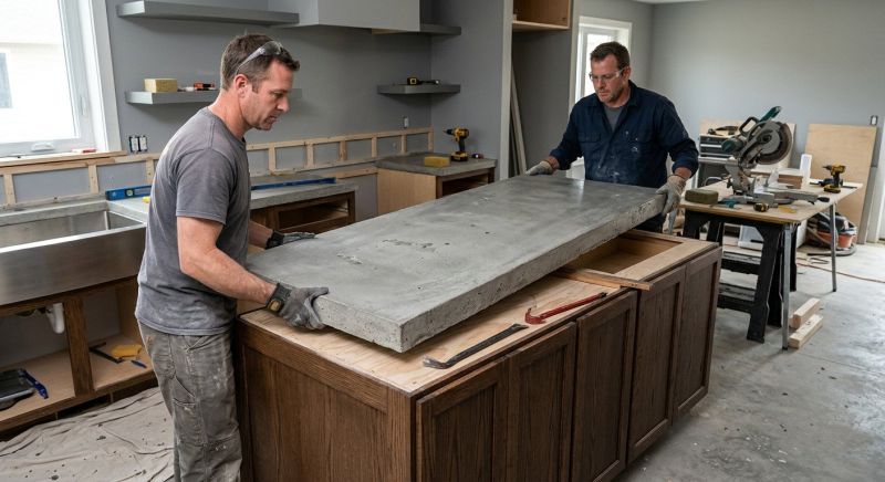 Concrete Counter Installation in Sonoma County, CA
